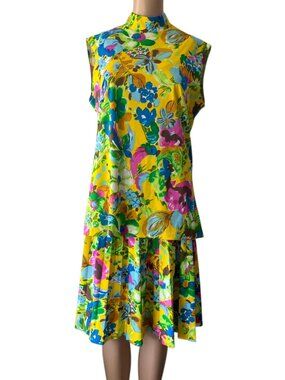 Vintage Graff Floral Pleated Skirt Set